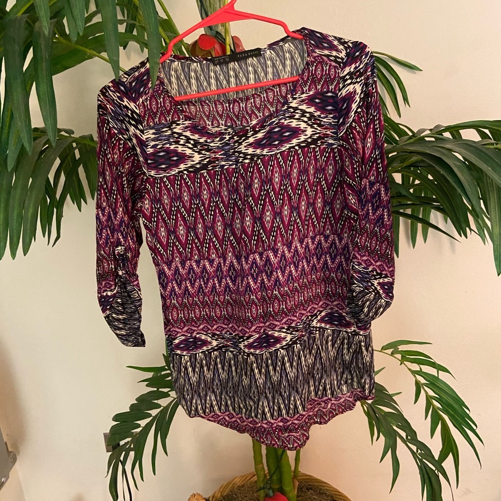 Zara purple print top